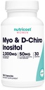 Nutricost Myo Inositol " D-Chiro Inositol for Women 2000mg, 120 Capsules, 2000mg Myo " 50mg D-Chiro Per Serving, 30 Servings, Vegetarian Friendly, Non-GMO " Gluten Free