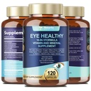 AREDS 2 Vitaminas Oculares y Extracto de Bilberry Mineral Omega-3, Vitamina Ojo para Seniors Salud Macular y Ojo seco, Vitaminas Ojo Luteína y Zeaxantina Apoyo Estreno Ojo &amp; Hidratación (120 cápsulas)