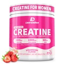 LanranBee Creatine HMB for Women 5g Micronized Creatine Monohydrate Powder con Collagen Pre Workout Suplemento para Muscle Support Energy &amp; Endurance Sugar Free,Strawberry Flavor 30 Servings