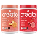 Create Creatine Monohydrate Gummies - Peach Pump Duo - Sour Peach & Sour Cherry - Creatine Gummies for Women &amp; Men, NSF Certified, 3rd Party Tested, Anti-Melting Formula, 180 Conde (2-Pack)