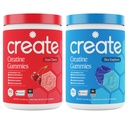 Create Creatine Monohydrate Gummies - Rocket Pop Duo - Blue Raspberry & Sour Cherry - Creatine Gummies for Women &amp; Men, NSF Certified, 3rd Party Tested, Anti-Melting Formula, 180 Conde (2-Pack)