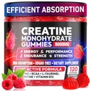 Complejo de Monohidratos de Creatina 9000MG, Pre-Workout for Men &amp; Women, Creatine Gummy with L-Taurine, BCAA 2:1, B12/6 for Muscle Support, Enhance Strength, Energy Boost-120 Count