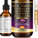 2 Pack Milk Thistle Drops for Liver Cleanse Detox " Repair, Milk Thistle Extract Liquid Supplement with Dandelion " Artichoke for Liver Support, Vegan, Organic, Alcohol-Free, 4 FL OZ