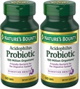 Bounty Lactobacillus Acidophilus Probiotic Supplement - Daily Probiotic for Women/Men Digestive Health,100 Million Organisms,Vegetarian,1 Serving per Day,120 Tablets,(Pack of 2)