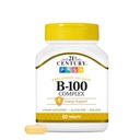 21st Century B-100 Complex Prolonged Release Tablets, 60 Count (Pack of 1), High Potency Vitamin B Complex for Nervous System, Energy Support, Incluye Vitamina B1, B2, B6, Biotin &amp; Calcium