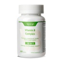 Complejo de vitamina B, con vitaminas B1, B2, B3, B5, B6, B12, ácido fólico, Cholina, zinc, calcio, inositol, para la salud del cerebro y del corazón, salud inmune y apoyo energético celular, 60 tabletas