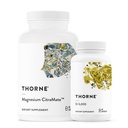THORNE - Citrama de magnesio &amp; Vitamina D-5000 Duo - Corazón, Huesos, Musculos - 60 a 90 Servimientos