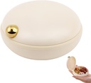 iplusmile Travel Pill Organizer, 4 Compartments Portable Pill Case, Daily Medicine Container Box for Vitamins Fish Oil Supplements, Business Trip Essentials (Beige)