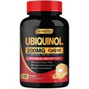 DRFOSTER Coq10 Ubiquinol 200mg, Coq10 200mg Softgels, Max Absorption Ubiquinol con vitamina E &amp; PQQ & Negro Pimienta, potente antioxidante, 120 Softgels