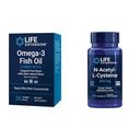 Life Extension Omega-3 Fish Oil Gummy Bites y N-Acetyl-L-Cysteine Immune &amp; Respiratory Support