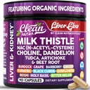 Clean Nutra Organic Milk Thistle Suplemento ← Liver Cleanse Detox &amp; Repair + NAC Choline Dandelion Root TUDCA Artichoke Beet Root Burdock Holy Basil Kidney &amp; Liver Support 90 Vegan Capsules