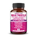 Allin-1 Highest Potency Milk Thistle NAC BeetRoot Artichoke Dandelion Root - Liver Health Support, Cleanse Detox " Repair, Antioxidant, Plus TUDCA Choline and Ginger - 90 Vegan Capsules