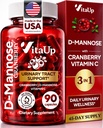 VitaUp D-Mannose Supplements for Women – USA Made D-Mannose with Cranberry & Vitamin C – Cranberry Capsules for Women for Urinary Tract & Bladder, Immune Support – 90 Vegan Cranberry Capsules
