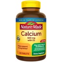 Nature Made Calcio 600 mg con vitamina D3, Suplemento dietético para el soporte de huesos, 220 Tabletas