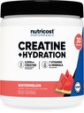 Nutricost Creatine Monohydrate + Hydration Watermelon Flavored (30 Servings) - 7 Vitaminas &amp; Minerales, 5000 mg de Creatine Por Serving