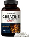 NatureBell Creatine Monohydrate Capsules 3000mg Por Serving, 300 Conde ¦ Micronized, Unflavored Creatine Pills  Pre-Workout &amp; Muscle Strength Support  durable Easy to Swallow, Filler-Free TEN 50 Servings