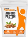 BulkSupplements.com Polvo de proteína de almendras - Proteína con base vegetal, Polvo de almendras - Vegan, sin gluten, " Sin azúcar, 30g por ser, 1kg (2,2 libras) (Pack de 1)