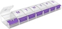 EZY DOSE Caja semanal de píldoras (7 días), Planificador de Medicina, Caja de Organizador de Vitamina Diaria, Compartimientos de Empuje-Button de X-Large, Conveniente y Fácil de Usar, Artritis Amable, Lids Claras, Color Mayo Vary, BPA Gratis