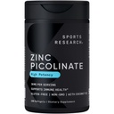 Sports Research High Potency Zinc Picolinate 30mg con aceite de coco orgánico TENIDO Altamente Absorbable Zinc Suplemento para la función de inzyme saludable - No GMO Tested &amp; Gluten-Free (180 Softgels líquidos)