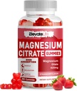 Magnesio Glycinate Gummies 1000mg - Suplemento de Potasio de Magnesio Libre de Azúcar con Vitamina D, B6, CoQ10 para calma Mood &amp; Sleep Support - 60 Gummies de Fresa