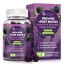 Migcopat Pre Post Probiotics Gummies, Probiotic Prebiotic Digestive Enzymes with Fiber, 120 Billion CFU Probiotics Complete Gut Support, Sugar Free, Vegan, BlackBerry Flavor, 60 Cts
