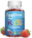 Feel Great USDA Orgánicas Probióticos Gummies ← Probióticos de Fresa Chewable para la Salud Digestiva &amp; Apoyo Inmunitario ← Probióticos basados en plantas " Prebiótico para niños