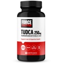 Factor de fuerza TUDCA Suplemento de soporte para hígado, Potente sal de bilis para salud Gallbladder y hígado, ácido tauroursodeoxicólico, dosis clínica, amigo vegano, no GMO, 60 cápsulas vegetales