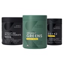 Sports Research® Organic Pineapple Coconut Greens, Creatine Monohydrate & Vitamin D3 5000iu + Vitamina K2 100mg