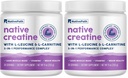 NativePath Creatine Monohydrate Powder con L-Leucine & L-Carnitina - Muscle Building Supplement for Men & Mujer - 30 Servings (Pack of 2)