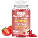 Magnesio Glycinate Gummies 500mg - Suplemento Magnesio con Vitamina B6 para Adultos &amp; Magnesio para Niños - Magnesio calma para dormir, orina, Muscle Support - Sabor de fresa, 60 Gummies