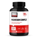 Factor de fuerza Suplemento Complejo de magnesio para soportar músculos, huesos, nervios y salud cardiovascular, glincinato de magnesio, citrato de magnesio y óxido de magnesio, vegano, no transgénico, 90 cápsulas