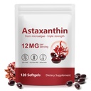Astaxanthin 12mg from Natural Microalgae - 120 Softgels for Skin, Eye & Joint Support | 4-Month Supply of Antioxidant Supplement for Internal Circulation & Vitality, Non-GMO