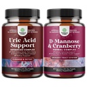 Bundle of Uric Acid Cleanse & Detox - Green Coffee Beans with Turmeric, Tart Cherry & Celery Seed for Kidney and D Mannose with Cranberry Supplement for Kidney Support & Urinary Tract Health