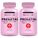 Laboratorios de Investigación Vitaminas Prenatales para Mujeres 2 Fer 1 Ad: 6X Más Bioavailable Folate Methylated Folic Acid MTHF 5 ← Apoya el Desarrollo Cerebral, Crecimiento Saludable