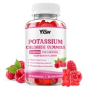 Potassium Gummies for Adults, Potassium Chloride 1200mg, Potassium Supplement for Women & Men, Supports Electrolyte Balance & Muscle Health, Sugar-Free, Raspberry Flavor, 60 Count