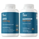Dr. Tobias AKG Supplement &amp; Magnesium Bisglycinate - Support Energy Levels, Muscle, Nerve & Bone Health with High-Absorption Magnesium and Bioavailable AKG, Vegan, Non-GMO