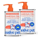 Native Pet Omega 3 Fish Oil for Dogs & Cats – Wild Alaskan Salmon Oil for Dogs Skin and Coat, Supports Joints, Heart & Shedding – Fast-Absorbing Omega 3 6 9 Liquid Supplement – 32oz (Pack of 2)
