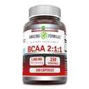Fórmulas asombrosas BCAA 2:1 1000 Mg Por Serving ¦ Capsules ← Aminoácidos de Cadena Suplementario ← No-GMO Silencioso libre de gluten Made in USA (1 Pack, 500 Count)