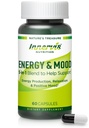 Energy &amp; Mood Supplement – Boost Energy " Reducir la fatiga, apoyar la relajación – 60 cápsulas – No GMO, 3er partido testado – Innervis Nutrition