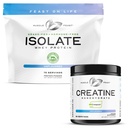 Muscle Feast Creapure Creatine Monohydrate - Unflavored 300g (x1) e Isolate Whey Protein Powder - Unflavored 5lb (x1) - Muscle Recovery and Performance Bundle