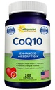 aSquared Nutrition CoQ10 (400mg Max Strength, 200 Capsules) - Alta Absorción Vegan Coenzyme Q10 Powder - Ubiquinone Supplement Pills, Extra Antioxidante CO Q-10 Enzyme Vitamin Tablets, Coq 10 400 mg