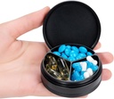 Metal Pill Case 3 Compartment - Funda impermeable de bolsillo Aluminium Travel Pill Container Medicine Organizer Portable Daily Pill Holder for Vitamins Medication Fish Oils