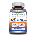 Amazing Fórmulas Beta Alanine Suplemento Silencio 2250 Mg Por Serving Silencio 120 Cápsulas Silencio No Gluten-Free TEN Made in USA
