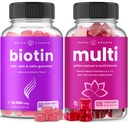 NutraChamps Biotin Gummies y Mujeres Gummies Multivitamin