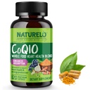 NATURELO Alimento completo CoQ10 Suplemento, 120 capsulas de Veg, Sangre Corazón, Antioxidante poderoso, CoQ10 100 mg apoya la producción de energía