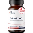 Diseños para salud Q-Evail 100-100mg CoQ10 Altamente Bioavailable Ubiquinone - Coenzyme Q10 con MCT + Tocoferoles mixtos para promover la absorción superior - Non-GMO (60 Softgels)
