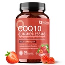 NATURE TARGET CoQ10 Gummies 200mg – High Absorption Coenzyme Q10 Suplementos para el Corazón, Energía y Antioxidante con PQQ,Zinc &amp; Ashwagandha, Sabor de Fresa, 90 Conde