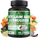 BMVINVOL Psyllium Husk Fiber Suplemento t con Fenugreek, Apple Sider Vinegar, Turmeric, Ginger, Black Pepper- Digestion Health Support - 60 Capsules