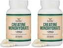 Cápsulas de Monohidrato de Creatina - 1g por Serving, 120 Conde - No Fillers, Vegan Safe, Non-GMO, Gluten Free by Double Wood (Pack of 2)