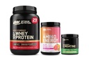 Optimum Nutrition Starter Pack: Micronized Creatine Monohydrate Powder (60 Servings), Amino Energy Tropical Sunrise (30 Servings) y Gold Standard 100% Whey Double Rich Chocolate (29 Servings)